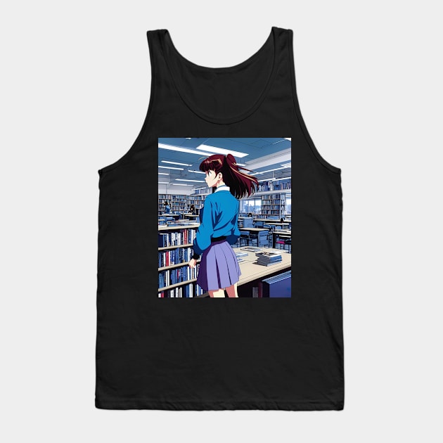 bookworm anime retro 90s aesthetic Tank Top by geekmethat